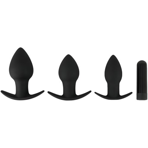 Black Velvets Black Velvet - Komplet analnih vibratorjev z možnostjo polnjenja - 3 deli (črni) Slike