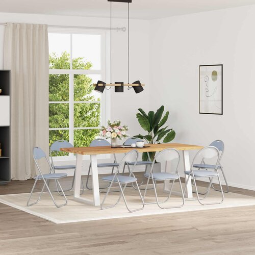  Sklopiva stolica 8 pcs Sivi 48 x 43,5 x 81 cm Lažna koža Cijene