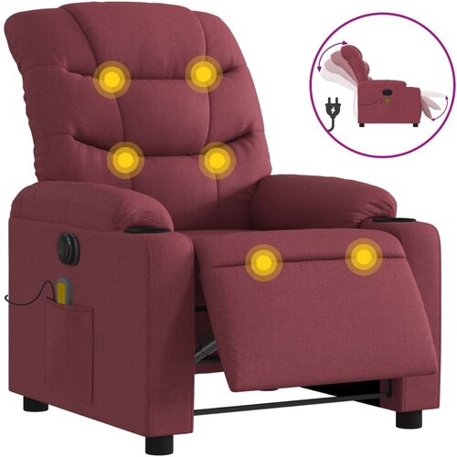 Maison Chic Električni masažni naslanjač - Relax naslanjač vinsko rdeče blago, (22134320) Cene