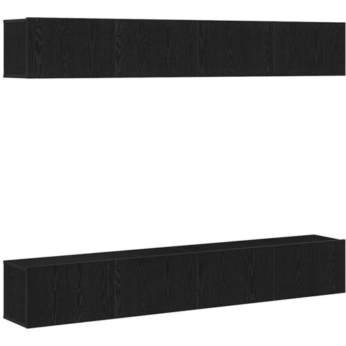  Set TV komoda Zidne 4 pcs Crni hrast 100 x 30 x 30 cm Slike
