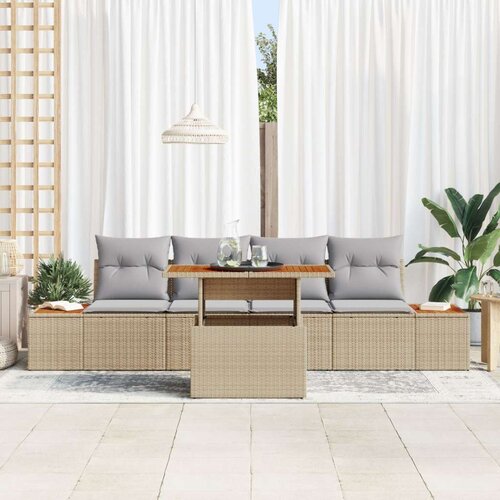 VidaXL Vrtni set sofa 5 dijelova Bež Ratan Pravokutni Moderni Slike