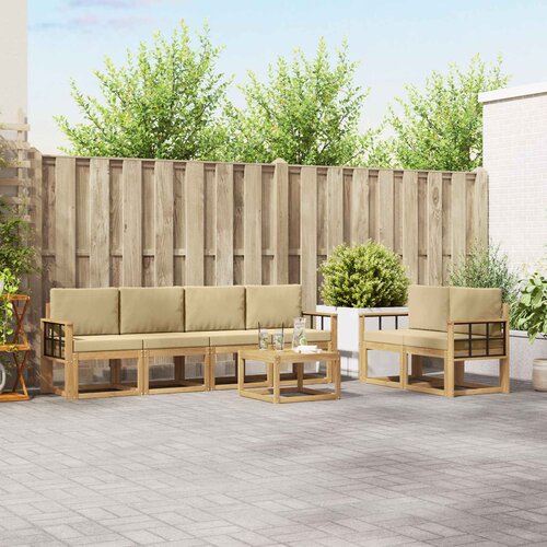  Set vanjskih sofa 7 kom. Bijela i bež 59 x 59 x 37 cm Cene