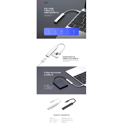 Havit USB C 4 Port Hub HB41 Slike