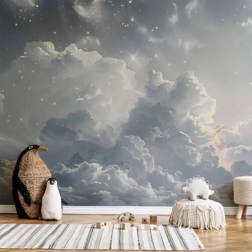  Foto tapeta - Astral Calm: Stars Scattered Over Delicate Clouds 343x256 Cijene