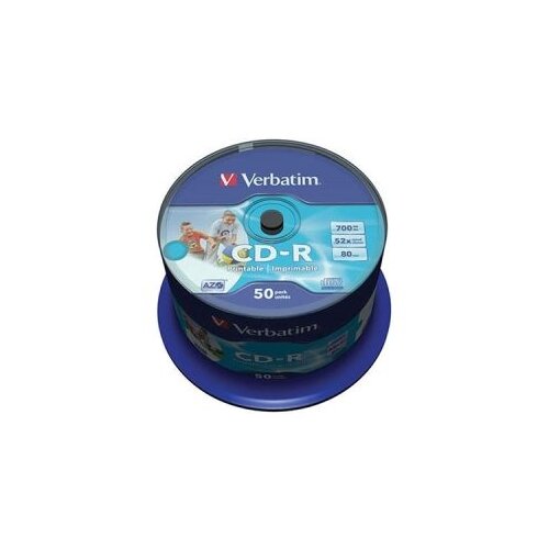  CD-R,VERBATIM, 700 MB,52X,spindle 50 kom WRAP,printable Slike