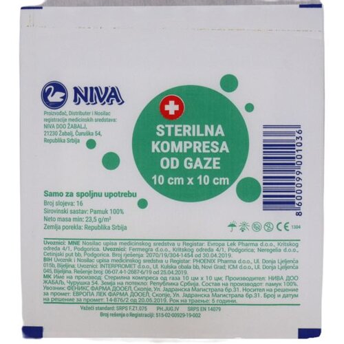 Niva sterilna kompresa 10cm x 10cm Slike