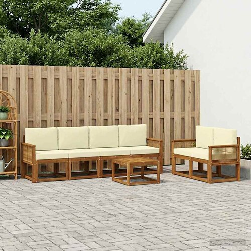  Set vanjskih sofa 7 pcs Prirodna i krem Poliester Cijene
