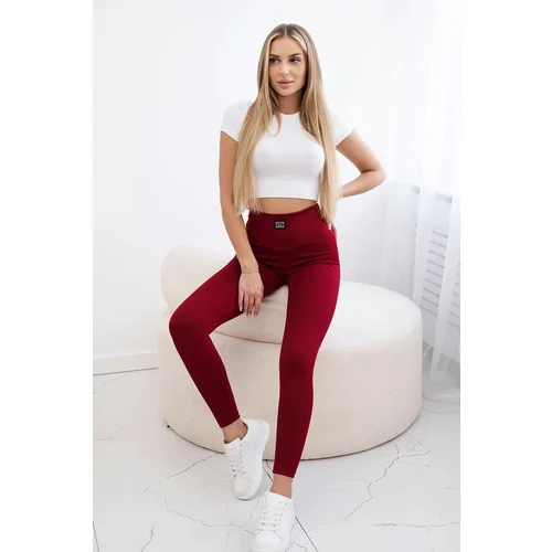 Kesi Ribbed leggings burgundy