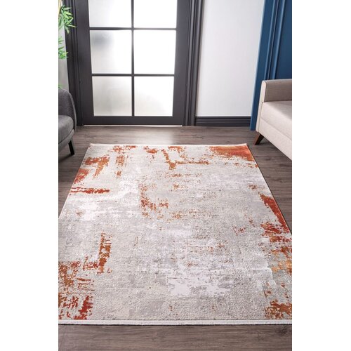 Conceptum Hypnose tepih Galicia 5408, 100x300 cm, Sivo-narandžasti Cijene