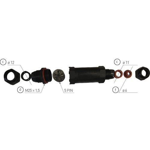  Kabelska spojka CSJ 250V/16A IP68 5x1,5 mm&amp;sup2; Slike