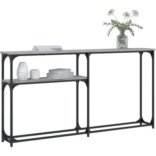  Konzolni stol siva boja hrasta 145x22,5x75 cm konstruirano drvo Slike