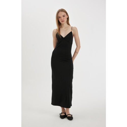 Defacto Cool Slim Fit V-Neck Strap Maxi Dress Slike