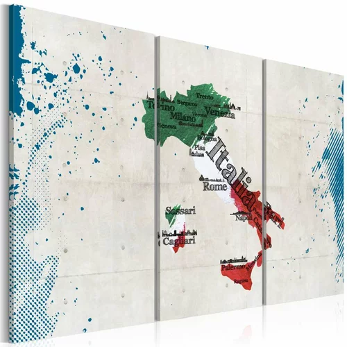  Slika - Map of Italy - triptych 90x60