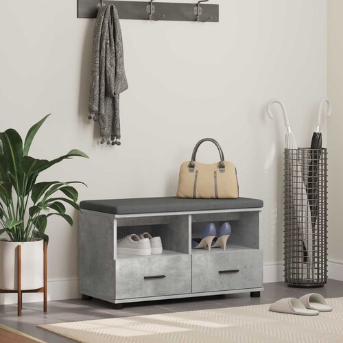 Klupa za hodnik s jastukom Betonsko Siva 80 x 38 x 46 cm Cijene