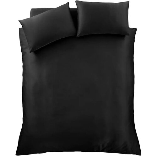 Catherine Lansfield Črna satenasta podaljšana posteljnina za zakonsko posteljo 230x220 cm Silky Soft – Cene