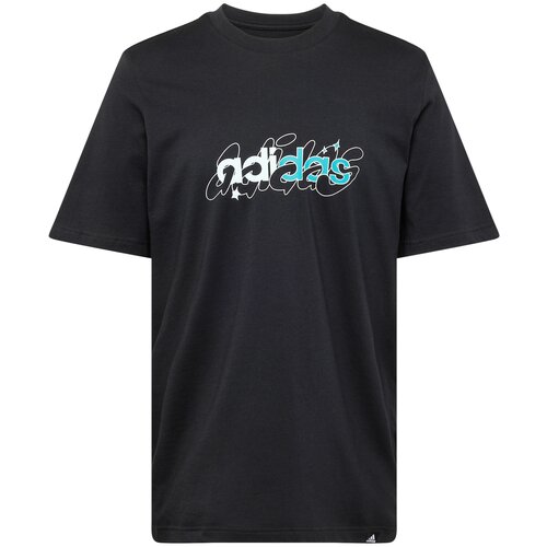 Adidas Tehnička sportska majica neonsko plava / crna / bijela Slike