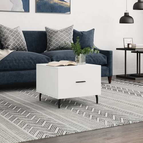  Stolić za kavu bijeli 50 x 50 x 40 cm od konstruiranog drva Slike