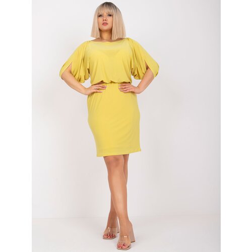 Fashion Hunters Yellow dress oversize with loose sleeves Tianna Slike