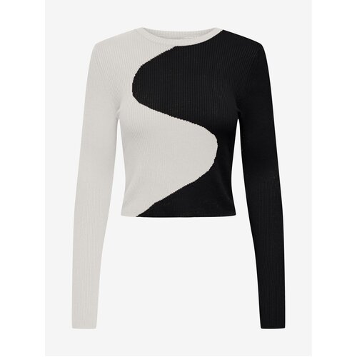 Only White and Black Womens Patterned Sweater Polly - Women Slike