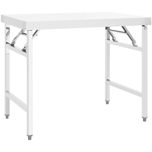 VidaXL Sklopivi kuhinjski radni stol 100 x 60 x 80 cm nehrđajući čelik Slike