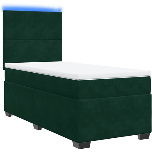 Box spring krevet s madracem tamnozeleni 90x190 cm bar&amp;scaron;unasti Slike