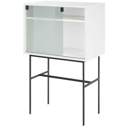 noo.ma Sivo-bež vitrina s kliznim vratima 70x109x40 cm Lekko – Cene