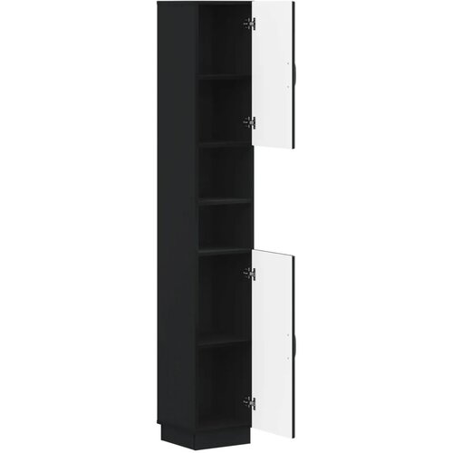  Kupaonski ormar s otvorenom policom HOORN Crna 30 x 31 x 187 cm - Crna Slike