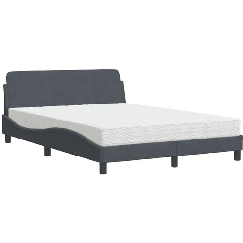 vidaXL Krevet s madracem tamnosivi 140x200 cm bar&scaron;unasti Cijene