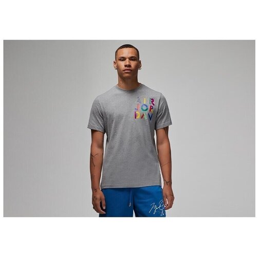 Nike Majice s kratkimi rokavi Air Jordan Brand Graphic Siva Slike