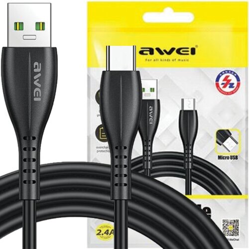 Awei CL-115T KABEL USB NA USB-C ČRNO/ČRN 1M HITRI POLNILEC, (21980619) Cene
