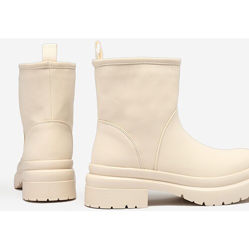 Resti Beige matte women&amp;#039;s boots with thicker sole Holeopi Slike