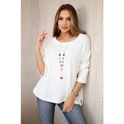 Kesi Włoski Blouse with necklace ecru Cijene
