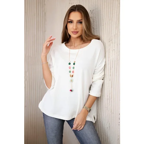 Kesi Włoski Blouse with necklace ecru