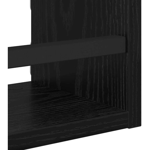  Set zidnih polica 3 pcs Crni hrast 40x16x14cm Konstruirano drvo Slike