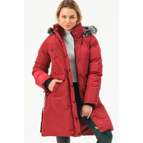Dewberry Z6774 WOMEN&amp;#039;S COAT-BURGUNDY Slike