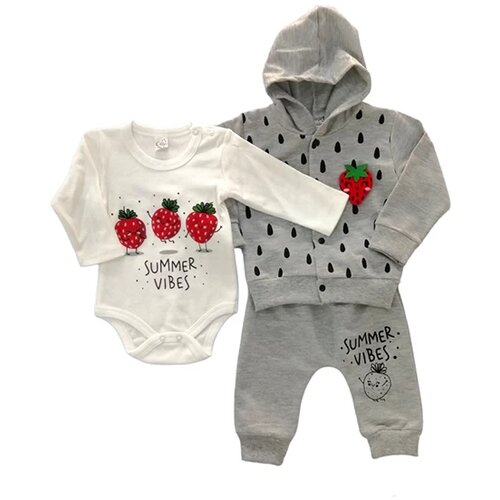  Komplet za bebe 1401, Sivo-beli Cene