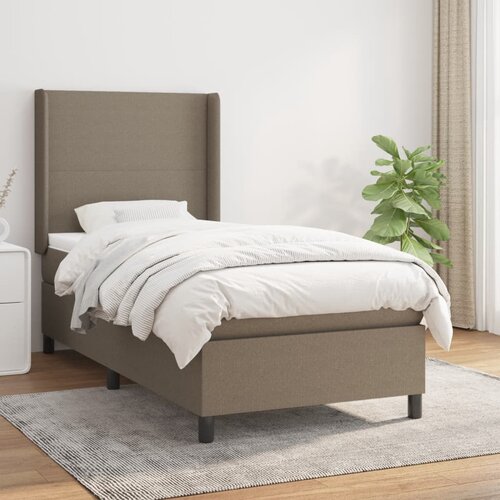 VidaXL Box spring postelja z vzmetnico taupe 90x200 cm blago Slike