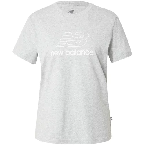 New Balance Majica pegasto siva / bela