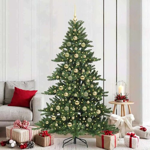 vidaXL Umjetno božićno drvce s nogom with LEDs s stalakom 210cm PVC Cene