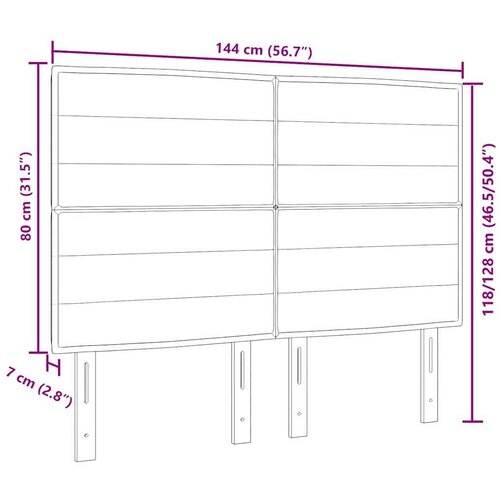  LED glava kreveta S LED lampica Krema 144 cm Poliester - Krema 140 cm Visoki uzglavlje Slike