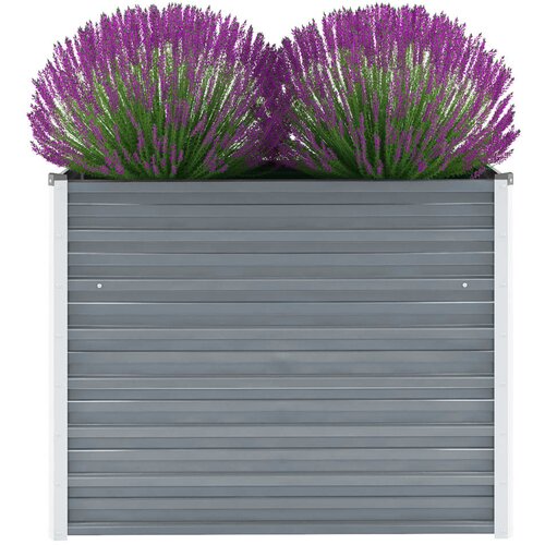vidaXL Visoka greda iz pocinkanega jekla 100x40x77 cm sive barve Cene
