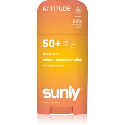 Attitude Sunly Tropical Coco mineralna za&scaron;čitna krema za obraz in telo v paličici SPF 50+ 60 g Cene