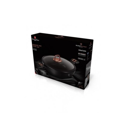 Berlinger Haus BH/1640N plitki lonec s pokrovom, 28 cm, black rose collection Cene