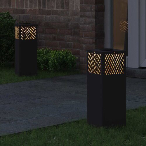  Solarna LED svjetlost za stazu 2 pcs Crna Hladno valjana čelika Slike