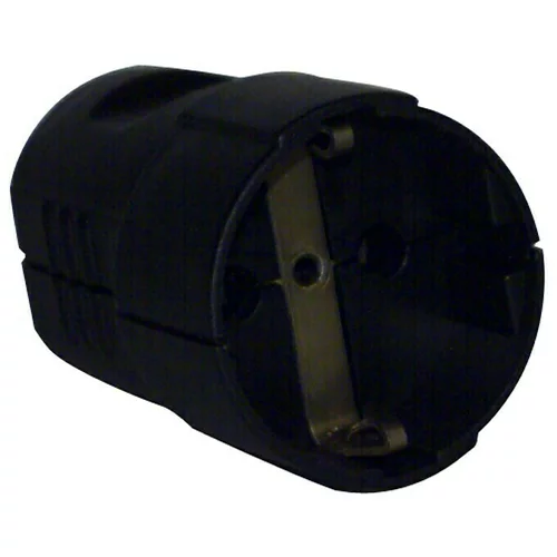 Unitec Šuko utičnica za montiranje na kabel (Crne boje, Plastika, IP20, 250 V, 16 A)
