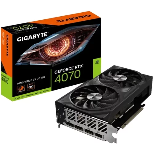 Gigabyte GeForce RTX 4070 WINDFORCE 2X OC 12GB grafična kartica, GDDR6X 12GB/192bit, PCI-E 4.0, 1x HDMI, 3x DP, Retail - GV-N4070WF2OC-12GD