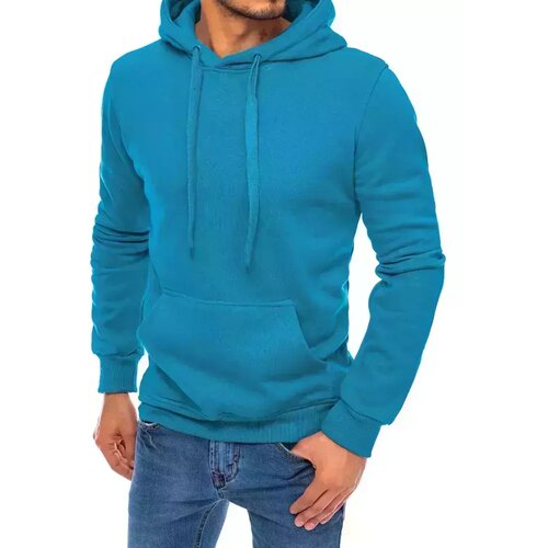 DStreet Bluza męska z kapturem jasnoniebieska Slike