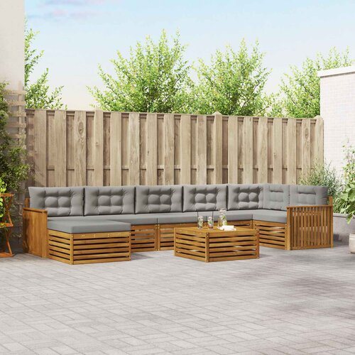  Set vanjskih sofa 8 kom. Prirodna i svijetlo siva Cijene