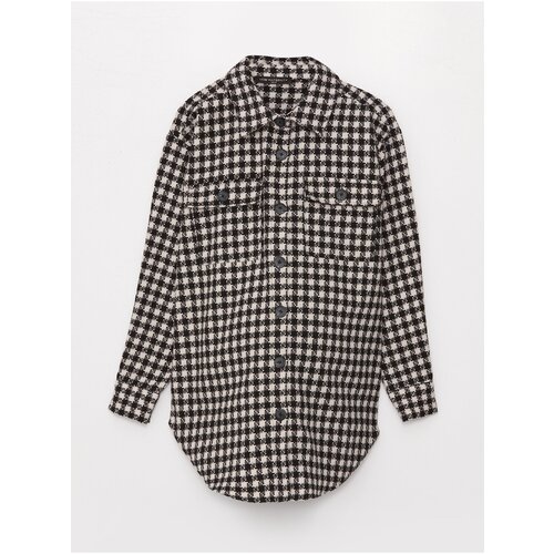 LC Waikiki Shirt Collar Plaid Long Sleeve Maternity Tunic Slike