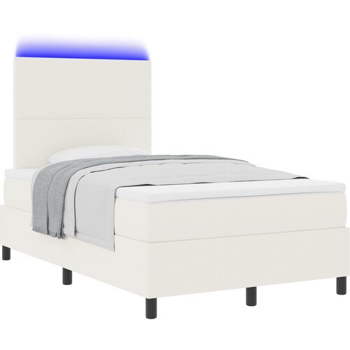 vidaXL Box Spring Postelja z vzmetnico & LED Kremna 120x200 cm Žamet, (22081066) Cene